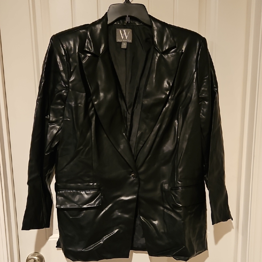 Worthington Shiny Black Leather Jacket
